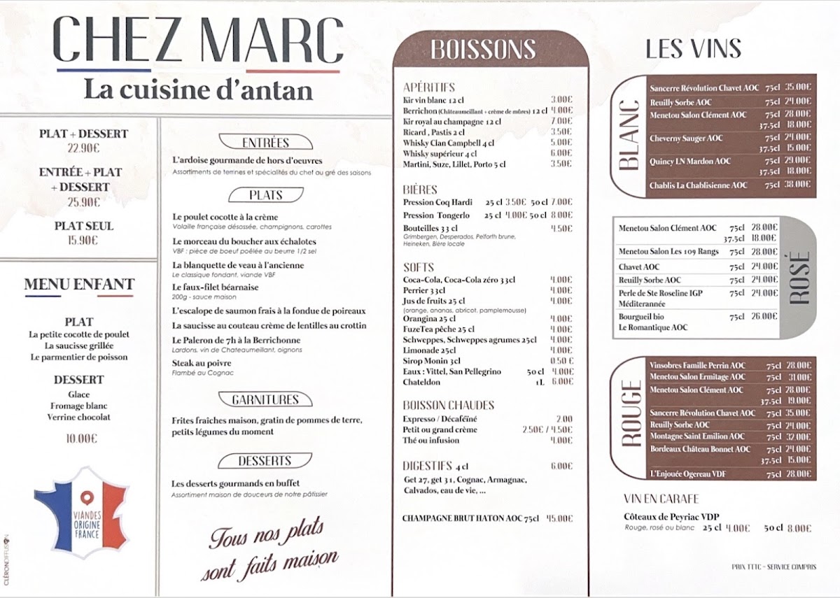 Menu Chez Marc-1